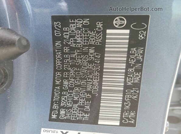 JTDB4MEE8P3014147 2023 TOYOTA COROLLA Charcoal Вид підкапотного простору