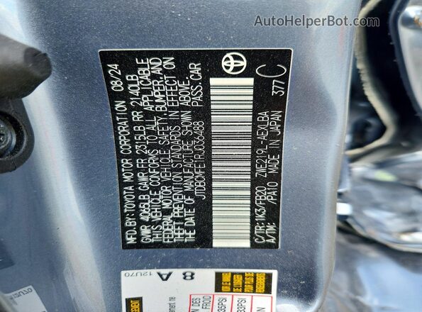 JTDBCMFE1RJ036488 2024 TOYOTA COROLLA Blue Widok naklejki z numerem VIN