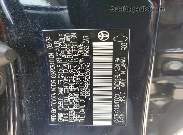 JTDBCMFE5R3058742 2024 TOYOTA COROLLA Black Engine compartment view