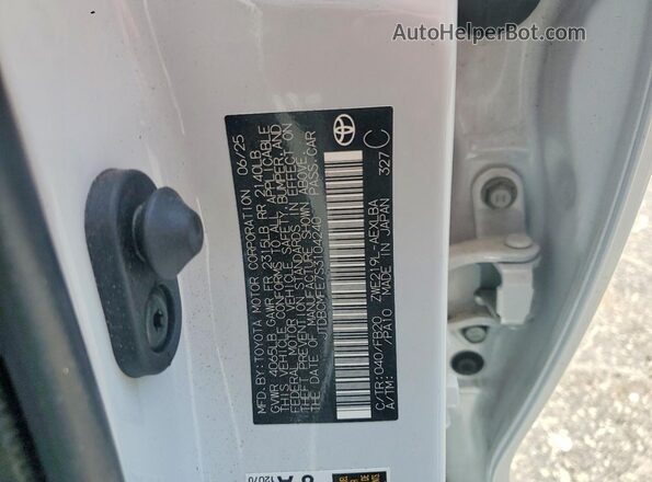 JTDBCMFE7S3104240 2025 TOYOTA COROLLA White Widok naklejki z numerem VIN
