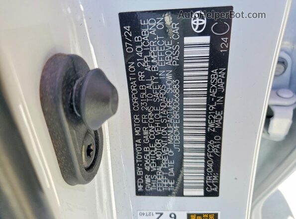 JTDBCMFE8R3066883 2024 TOYOTA COROLLA Белый Вид подкапотного пространства
