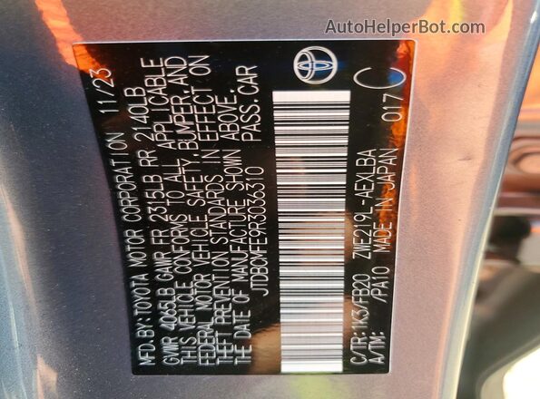 JTDBCMFE9R3036310 2024 TOYOTA COROLLA Blue Vista del compartimento del motor