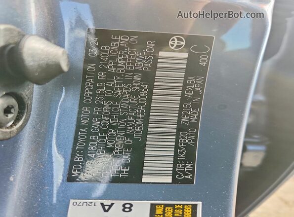 JTDBDMHE5RJ008641 2024 TOYOTA COROLLA Blue Widok komory silnika