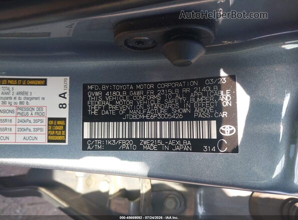 JTDBDMHE6P3005426 2023 TOYOTA COROLLA Blue Widok komory silnika
