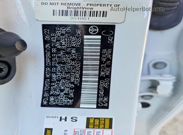 JTDEAMDEXN3011271 2022 TOYOTA COROLLA White Engine compartment view