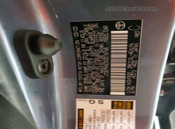JTDEPMAE0N3018748 2022 TOYOTA COROLLA Синий Вид наклейки с VIN-кодом