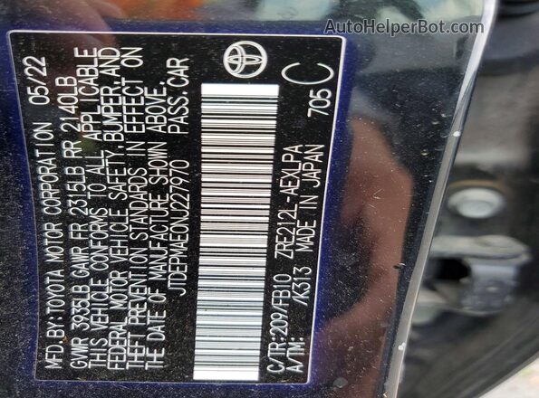 JTDEPMAE0NJ227970 2022 TOYOTA COROLLA Black Widok komory silnika