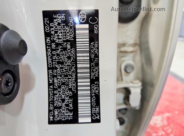 JTDEPMAE3MJ175586 2021 TOYOTA COROLLA White Engine compartment view