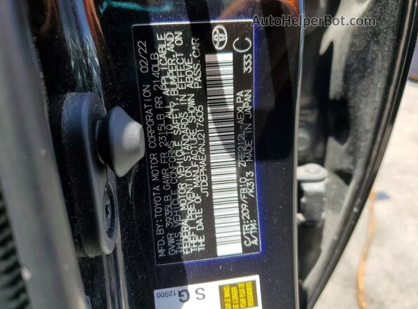 JTDEPMAE4NJ217605 2022 TOYOTA COROLLA Черный Вид подкапотного пространства