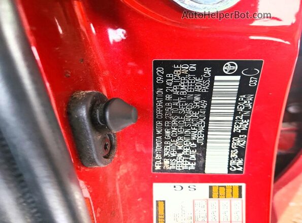 JTDEPMAE5MJ141469 2021 TOYOTA COROLLA Red Widok komory silnika