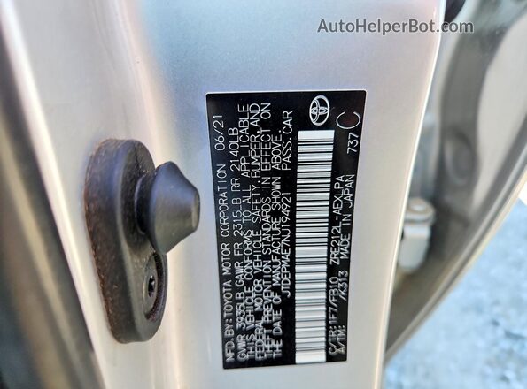 JTDEPMAE7NJ194921 2022 TOYOTA COROLLA Silver ძრავის განყოფილების ხედი