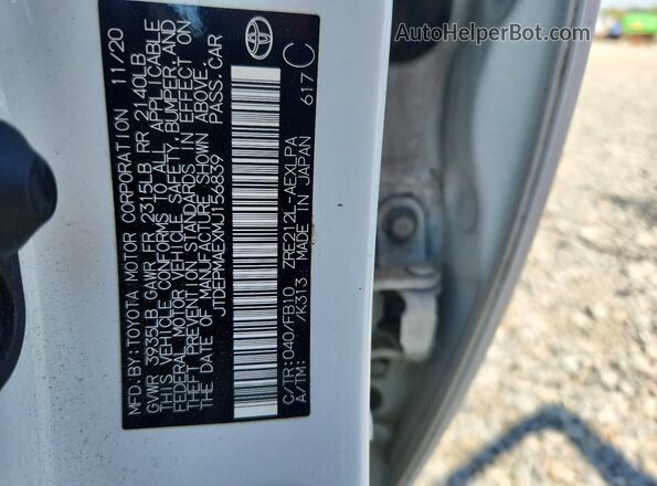 JTDEPMAEXMJ156839 2021 TOYOTA COROLLA White Вид підкапотного простору