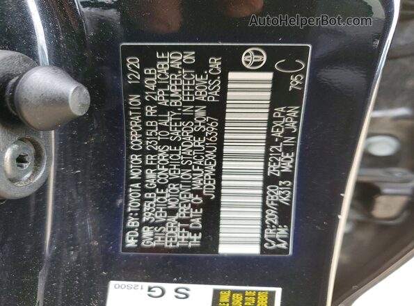 JTDEPMAEXMJ163967 2021 TOYOTA COROLLA Black VIN կոդի պիտակի տեսք