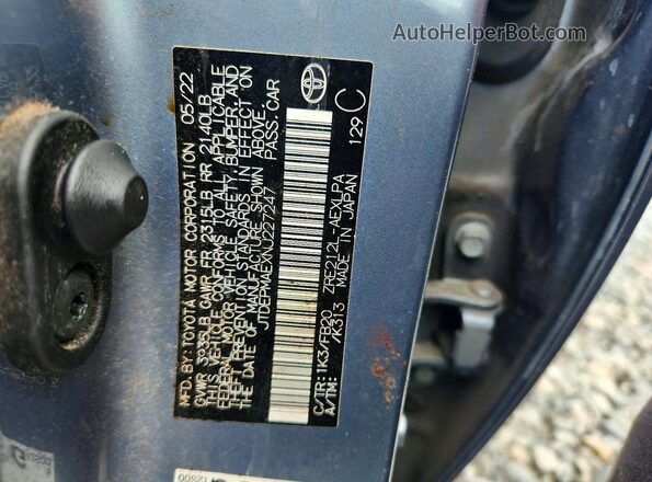 JTDEPMAEXNJ227247 2022 TOYOTA COROLLA Blue Շարժիչի բաժամունքի տեսք