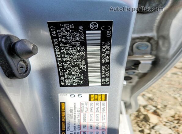 JTDEPRAE2LJ037307 2020 TOYOTA COROLLA Silver Vista del compartimento del motor