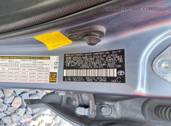 JTDEPRAE3LJ056433 2020 TOYOTA COROLLA Blue Engine compartment view