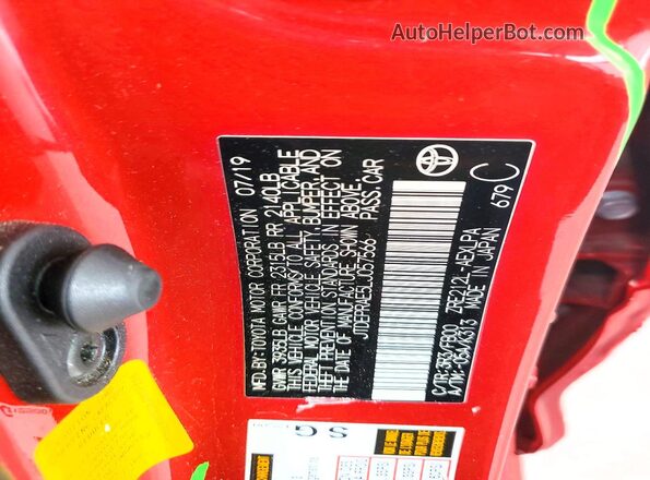 JTDEPRAE5LJ057566 2020 TOYOTA COROLLA Red Widok komory silnika