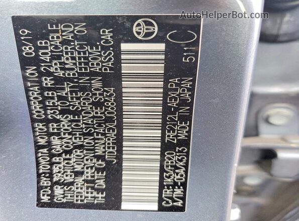 JTDEPRAEXLJ068434 2020 TOYOTA COROLLA Blue Widok komory silnika