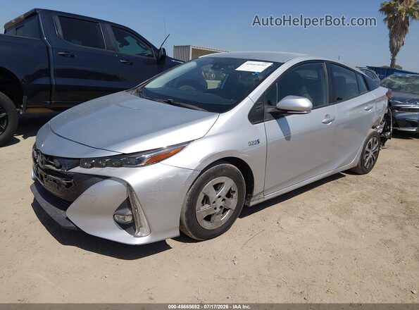 JTDKAMFP0M3187486 2021 TOYOTA PRIUS PRIME Silver წინა მარცხენა ხედი სამი მეოთხედიდან