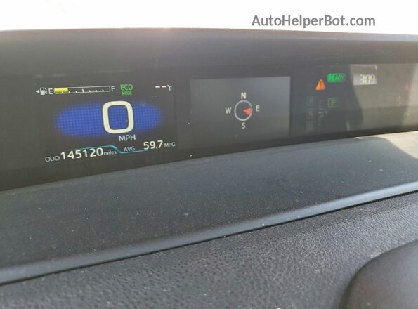 JTDKAMFPXM3172655 2021 TOYOTA PRIUS White ხელსაწყოთა პანელის ხედი