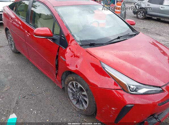JTDKAMFU0M3144434 2021 TOYOTA PRIUS Red Դիմացի տեսք