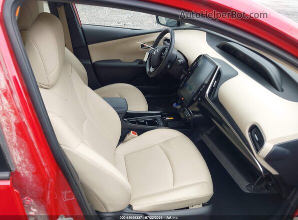 JTDKAMFU0M3144434 2021 TOYOTA PRIUS Red Սալոնի դիմացի տեսք