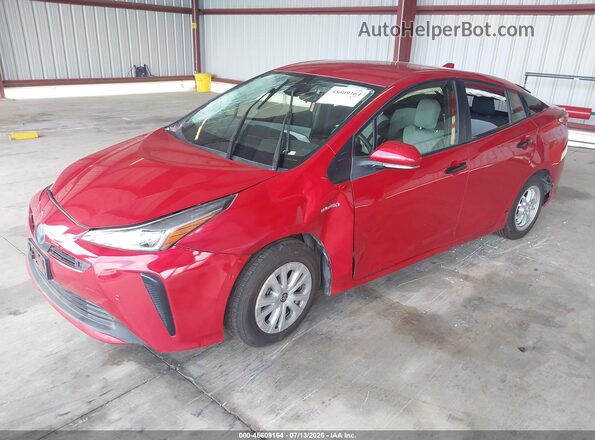 JTDKAMFU1N3163785 2022 TOYOTA PRIUS Red წინა მარცხენა ხედი სამი მეოთხედიდან