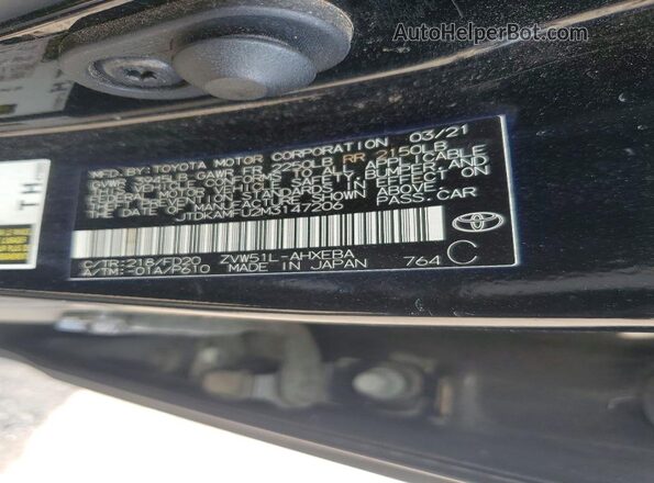 JTDKAMFU2M3147206 2021 TOYOTA PRIUS Black Vista del compartimento del motor