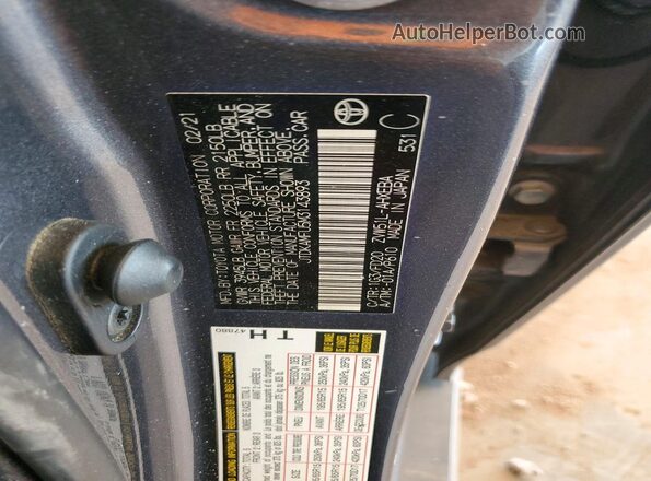 JTDKAMFU5M3143893 2021 TOYOTA PRIUS Gray Vista del compartimento del motor
