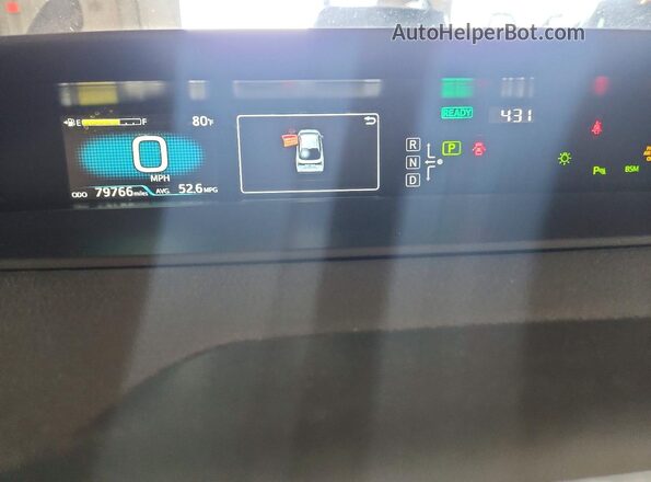 JTDKAMFU7M3131874 2021 TOYOTA PRIUS Red Instrument cluster view