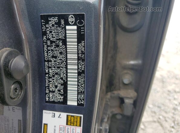 JTDKARFP0H3052009 2017 TOYOTA PRIUS Серый Вид подкапотного пространства