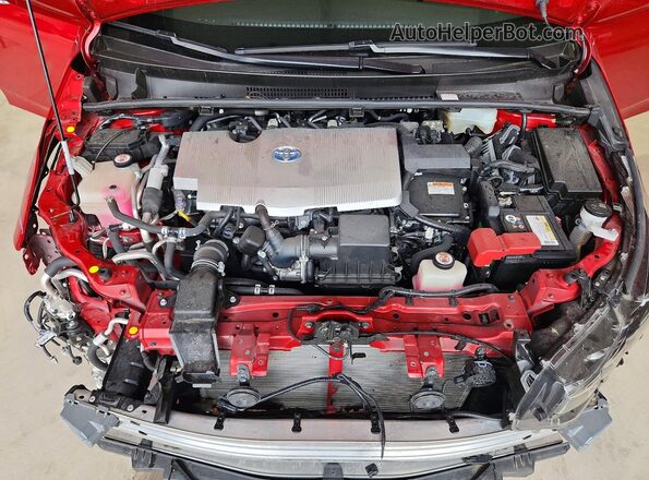 JTDKARFP0L3138591 2020 TOYOTA PRIUS Red უკანა სალონის ხედი