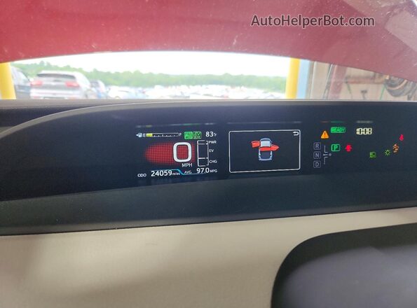 JTDKARFP0L3138591 2020 TOYOTA PRIUS Red ხელსაწყოთა პანელის ხედი