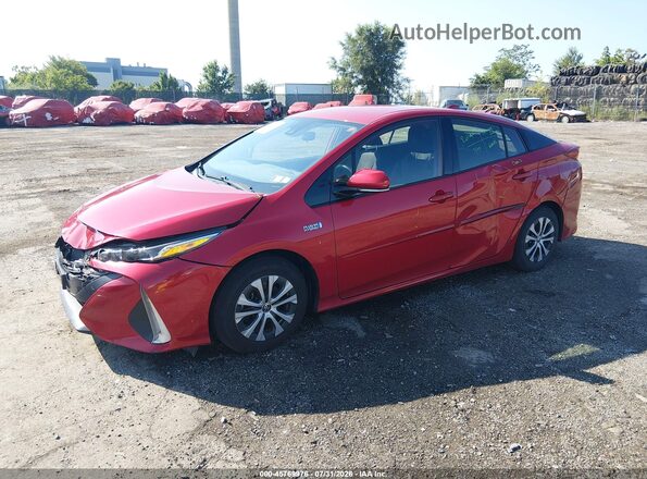 JTDKARFP0L3139532 2020 TOYOTA PRIUS PRIME Red წინა მარცხენა ხედი სამი მეოთხედიდან