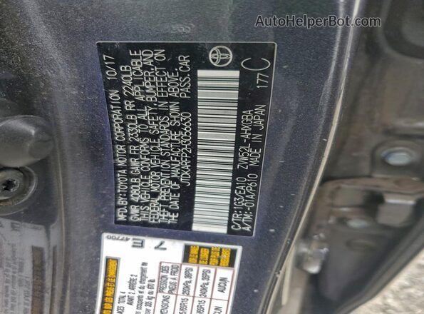 JTDKARFP2H3056630 2017 TOYOTA PRIUS Серый Вид наклейки с VIN-кодом