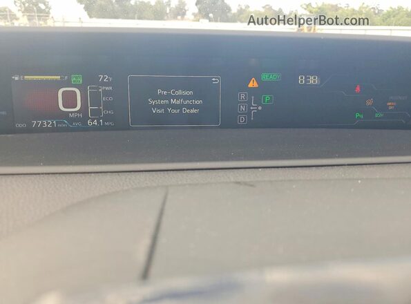 JTDKARFP2H3067112 2017 TOYOTA PRIUS White Սարքավորումների վահանակի տեսք