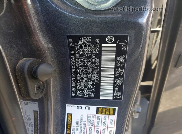 JTDKARFP4L3146483 2020 TOYOTA PRIUS Gray Вид підкапотного простору