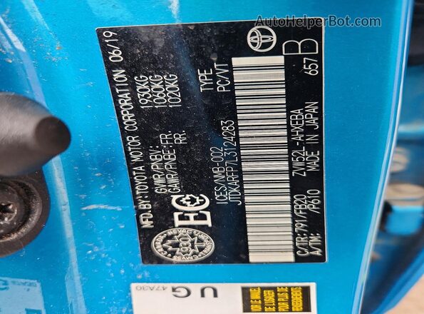 JTDKARFP7L3124283 2020 TOYOTA PRIUS Turquoise Engine compartment view