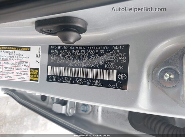 JTDKARFP8H3023910 2017 TOYOTA PRIUS PRIME Silver Widok komory silnika