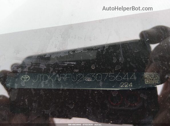 JTDKARFU2K3075644 2019 TOYOTA PRIUS White Engine compartment view