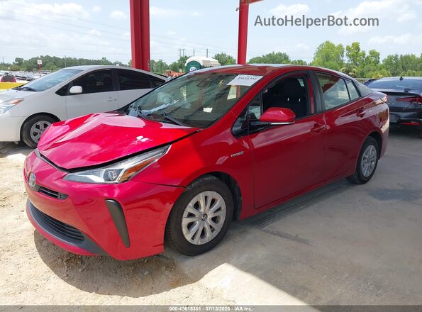 JTDKARFU3K3100356 2019 TOYOTA PRIUS Red Передня ліва чверть