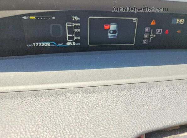 JTDKARFU8G3500923 2016 TOYOTA PRIUS Black ხელსაწყოთა პანელის ხედი
