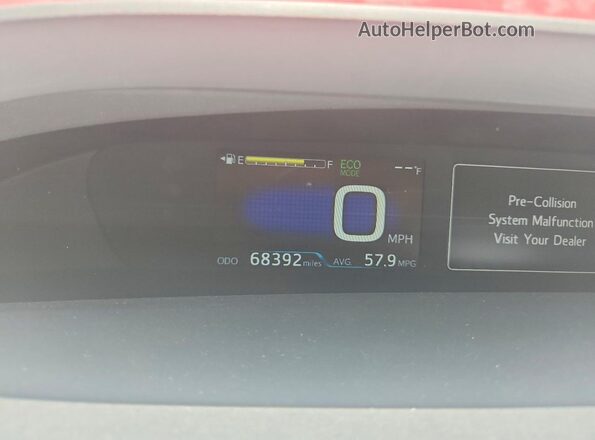 JTDKARFUXG3521675 2016 TOYOTA PRIUS Red Instrument cluster view