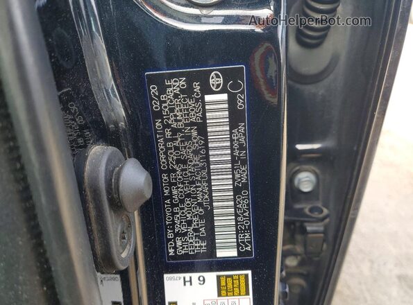 JTDKARFUXL3116197 2020 TOYOTA PRIUS Black Vista del compartimento del motor