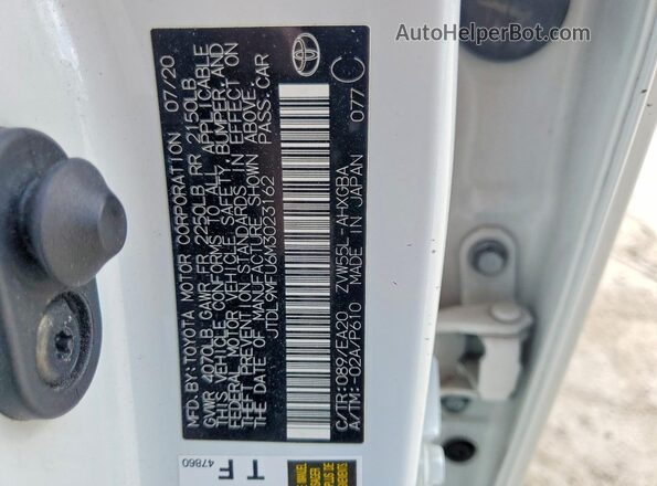 JTDL9MFU6M3023162 2021 TOYOTA PRIUS White Widok komory silnika