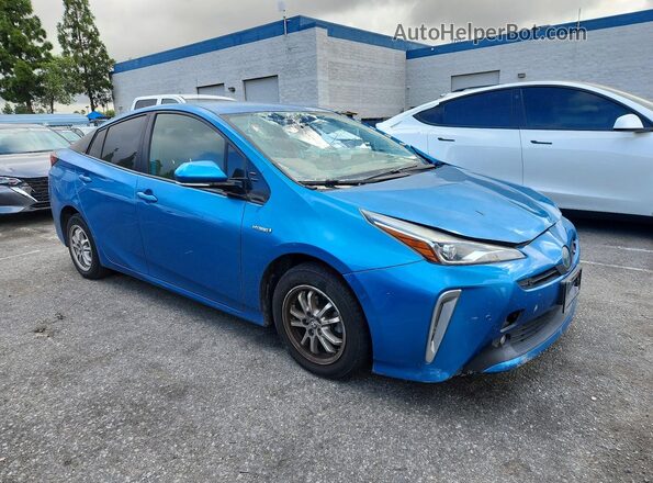 JTDL9RFU1K3007784 2019 TOYOTA PRIUS Blue Передня права чверть