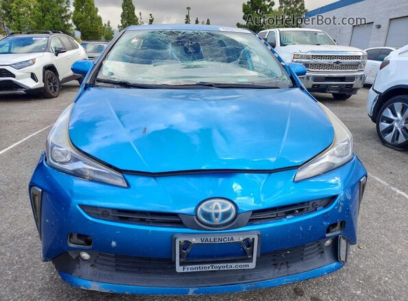 JTDL9RFU1K3007784 2019 TOYOTA PRIUS Blue Вид спереду