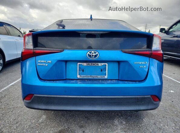 JTDL9RFU1K3007784 2019 TOYOTA PRIUS Blue Вид ззаду