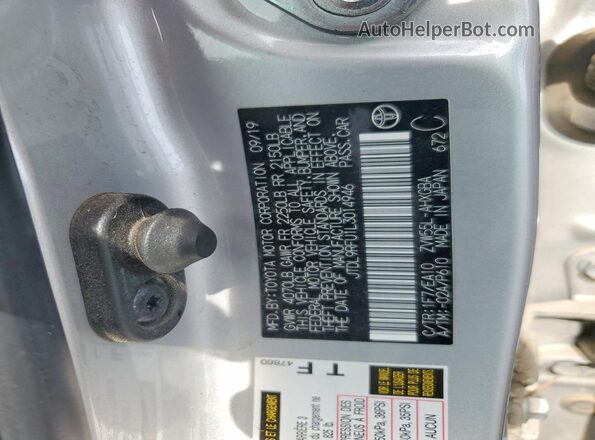 JTDL9RFU1L3014946 2020 TOYOTA PRIUS Серый Вид наклейки с VIN-кодом