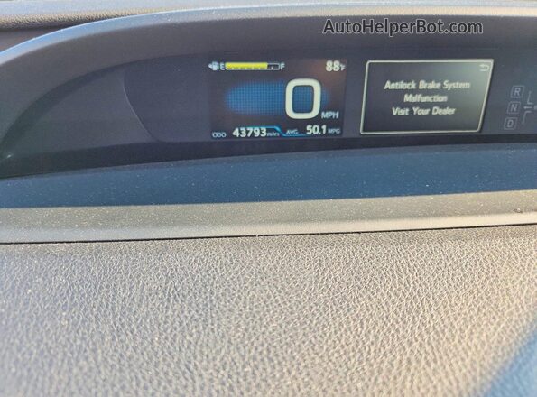 JTDL9RFU1L3015076 2020 TOYOTA PRIUS White Вид щитка приладів